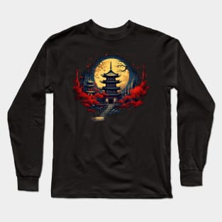 Japanese Shinto Shrine Pagoda Long Sleeve T-Shirt